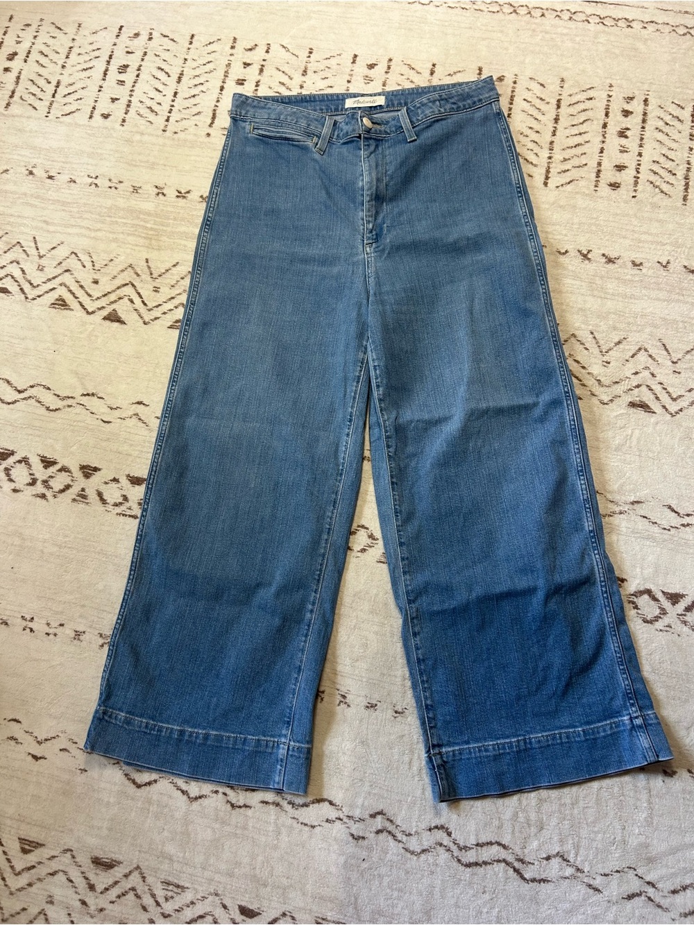 Madewell Emmett Wide Leg Crop Jeans Size 30 Light Wash High Rise Quiet Luxury